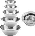 Mixing Bowl Set of 5, Stainless Steel Mixing Bowls, Nesting Whisking Bowl Set by YGFRSTO