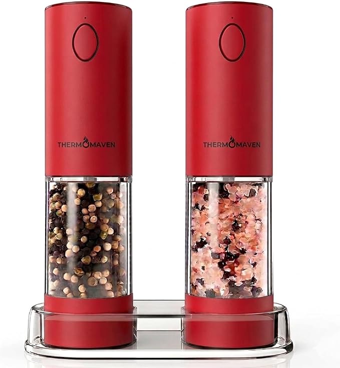 ThermoMaven Electric Salt and Pepper Grinder Set, 110ml Larger Rechargeable by ThermoMaven