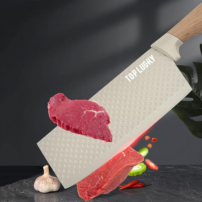 Kitchen Knife Set, Retrosohoo 6-Pieces Khaki Sharp Knife Block Sets - Image 3