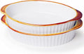 LEETOYI Porcelain Small Oval Au Gratin Pans, Baking Dish Set by LEETOYI