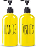 COHOSEGE Glass Soap Dispenser Set 2 Pack, 16 Oz Dish Soap Dispenser by COHOSEGE