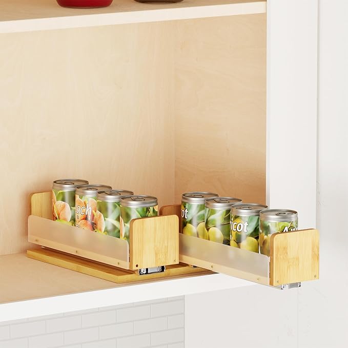 SpaceAid Bamboo Pull Out Spice Rack Organizer by SpaceAid
