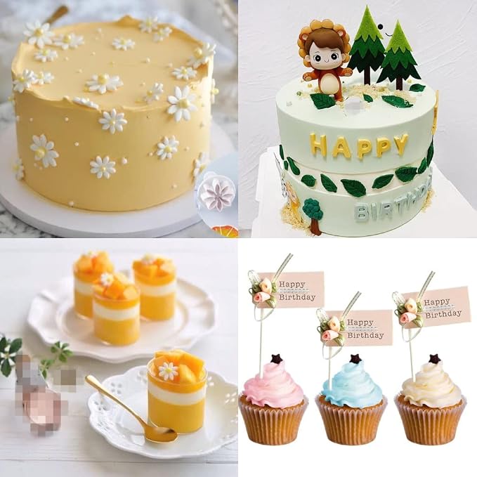 Flower Cookie Cutters, Cake Tools 44 Pcs Snowflake Cookie Cutter Cloud Fondant - Image 7