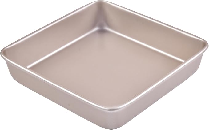 9x9 Baking Pan, 9 inch Brownie Pan, Nonstick Carbon Steel, Shallow Dish Bakeware by Bakeley