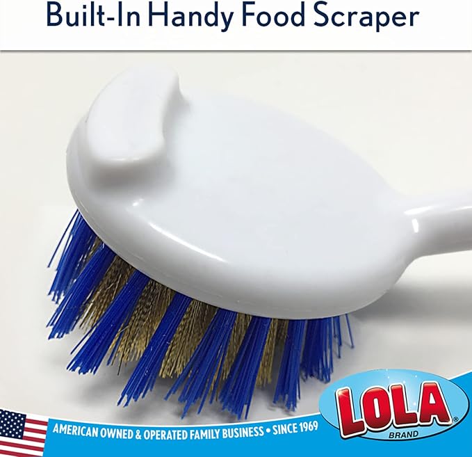 LOLA Pro Pot N' Pan Brush, 6 Pack, Abrasive Cleaning, Poly & Brass Wire Bristles - Image 3