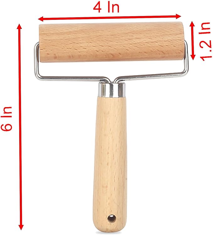 Roller Rolling Pin, 4 Inch Wood Rolling Pin - Image 2