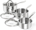 MICHELANGELO Saucepan Set 6pc, Triply Stainless Steel Sauce Pan by Michelangelo