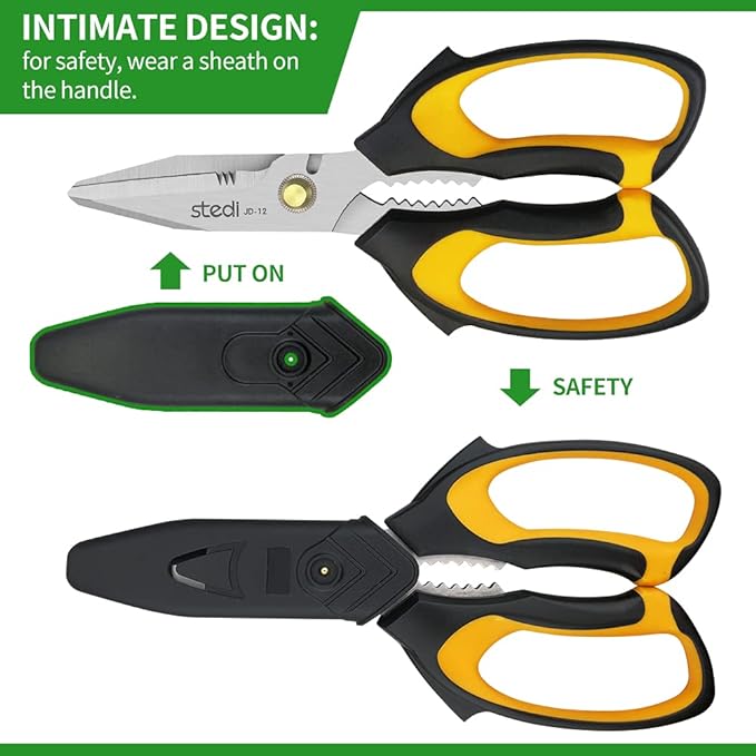 Stedi Scissors Heavy Duty 8-Inch, Sharp Stainless Steel Shears - Image 5