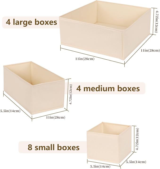 Drawer Organizer Clothes, 16 Pack Dresser Organizer Bins, Foldable Closet - Image 2
