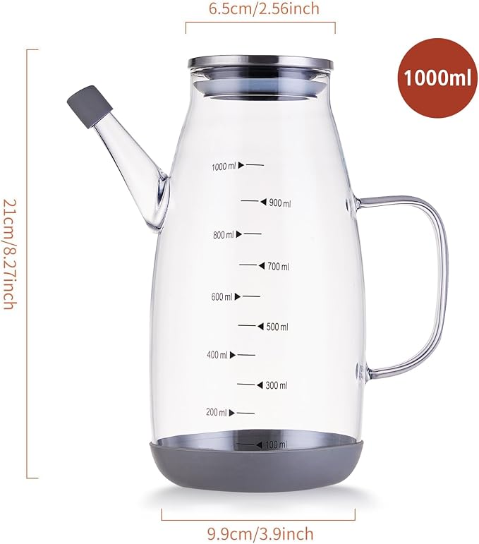 Oil Dispenser for Kitchen, 34OZ Glass Oil Bottle - Image 3