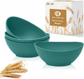 Wheat Straw Cereal Bowls Set of 4, Plastic Bowls Reusable 26 OZ, Unbreakable by BUSOKIP