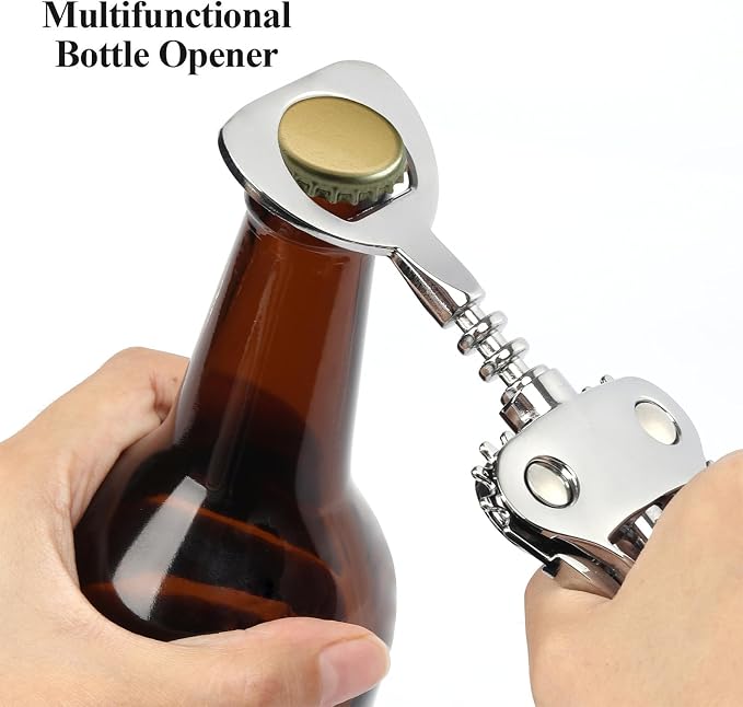 KORCCI Wine Opener, Heavy-Duty Zinc Alloy Wing Corkscrew, Premium Beer Bottle - Image 9