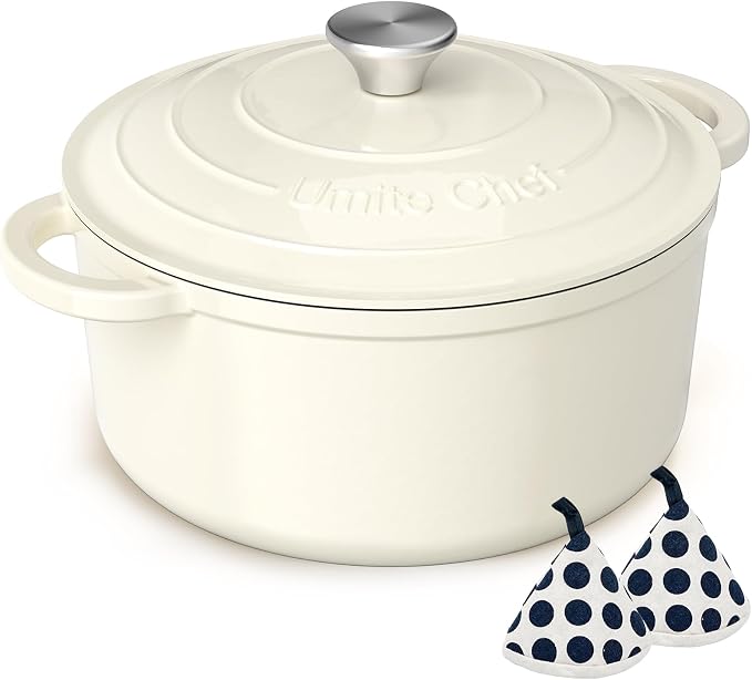 Umite Chef Enameled Cast Iron Dutch Oven-7QT Pot by UmiteChef