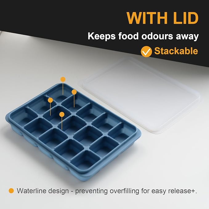 Ice Cube Trays Set of 3, Easy Release 15 Flexible Silicone Ice Cube Molds - Image 2