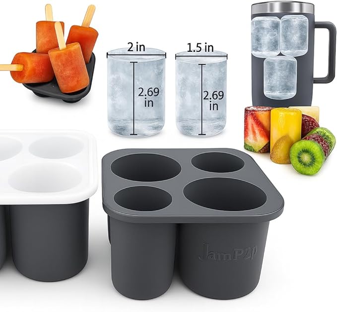 Large 2+ inch cylinder Ice Cubes by JamP2PJamPointtoPoint