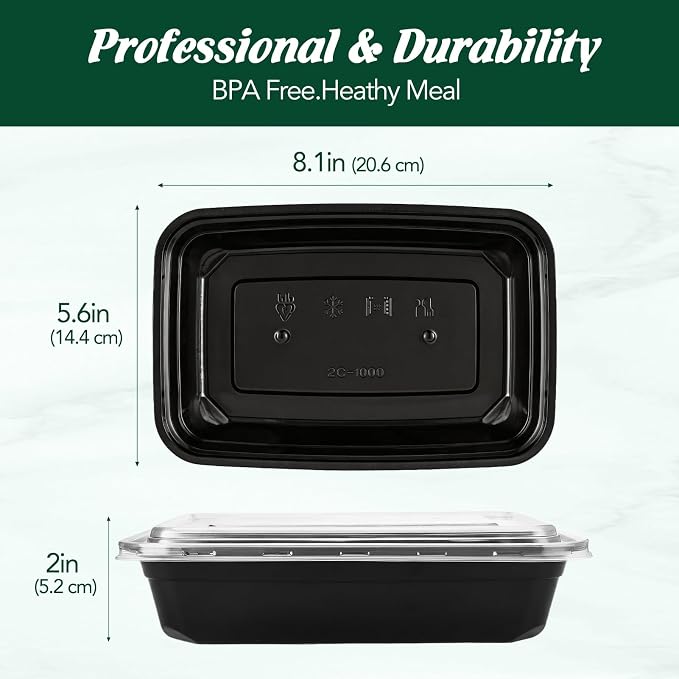 Glotoch Meal Prep Containers 32oz 100 Pack - Image 5