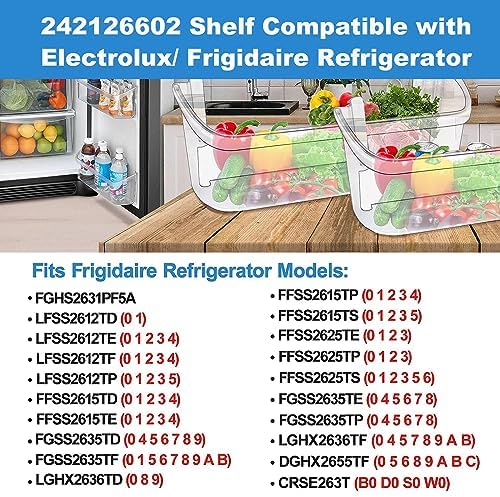 2 Pack UPGRADED 242126602 Refrigerator Door Bin Shelf Replacement for