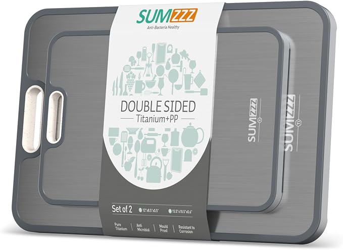 Titanium Cutting Board Double Sided Food Grade, Pure Titanium/PP by Titanium