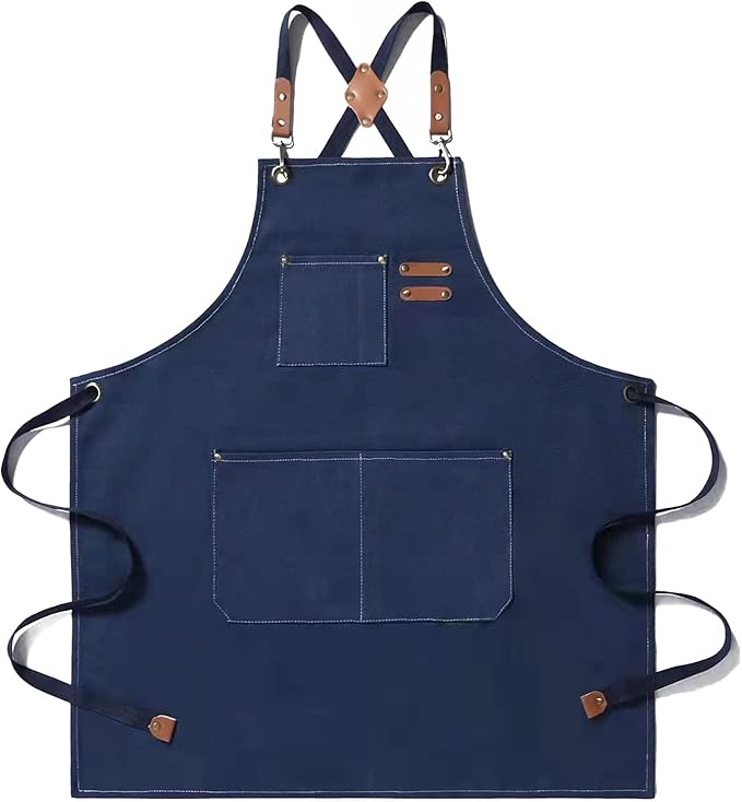 Tosewever Canvas Cross Back Chef Cotton Aprons by Tosewever