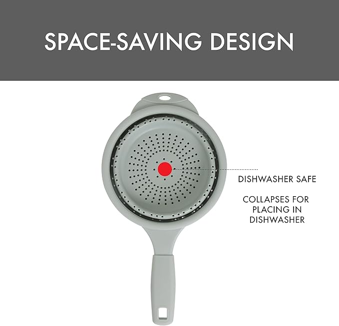 Dexas 8" Collapsible Silicone Strainer in Sage, Kitchen Strainer - Image 4