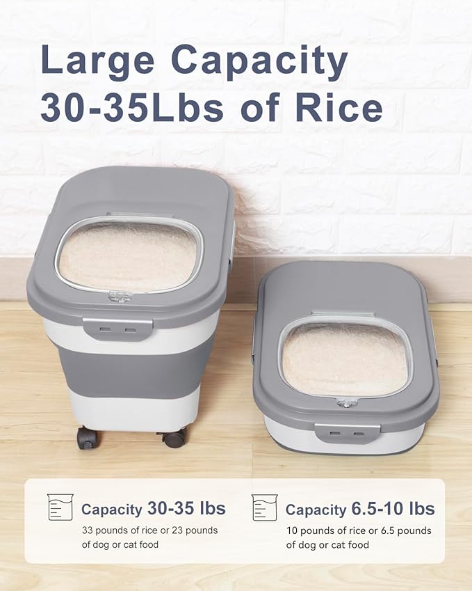 20-30 Lbs Rice Storage Container, Collapsible Food Storage Containers - Image 2