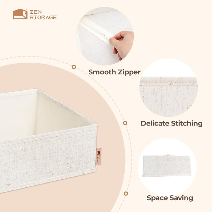 Cotton Linen Drawer Organizer for Baby Clothes, Premium Foldable Storage Bins - Image 8