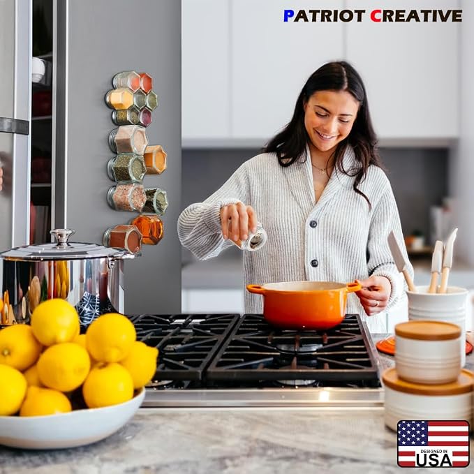 Patriot Set of 21 Large 4oz Magnetic Spice Jars - Image 6