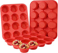 CAKETIME Silicone Muffin Pan 3 Pack Regular 12 Cup Muffin Tin by CAKETIME