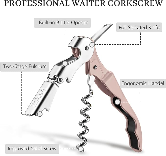 HYZ 2-Pack Wine Opener Waiter Corkscrew, Professional Wine Key - Image 2