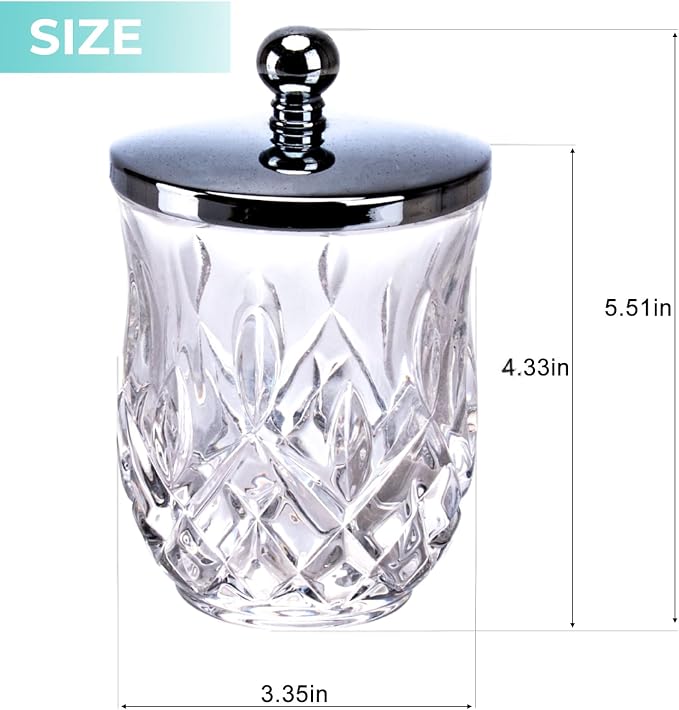 Qtip Holder, 10 Oz Clear Glass Apothecary Jars - Image 7
