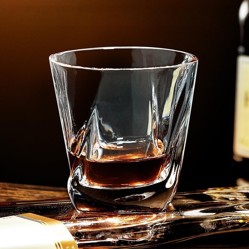 Crystal Whiskey Glasses Set of 6 Large Lead-Free Crystal Glass Tasting