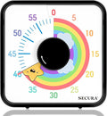 Secura 60-Minute Visual Timer, 7.5 Inch Magnetic Rainbow Countdown Timer by Secura