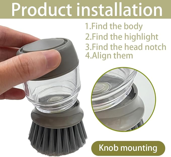 Palm Brush Refills, Dish Brush Replacement Head, 4 Pack - Image 3