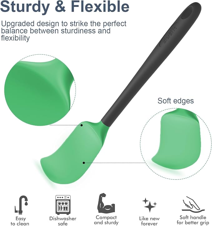 Silicone Spatula Set, 6 Pieces Food Grade Kitchen Utensils - Image 3