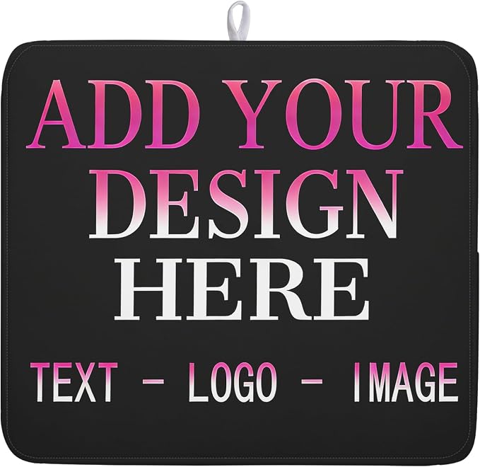 Custom Personalized Dish Drying Mat 16x18 Inch Customized Drying Mats by Kawani