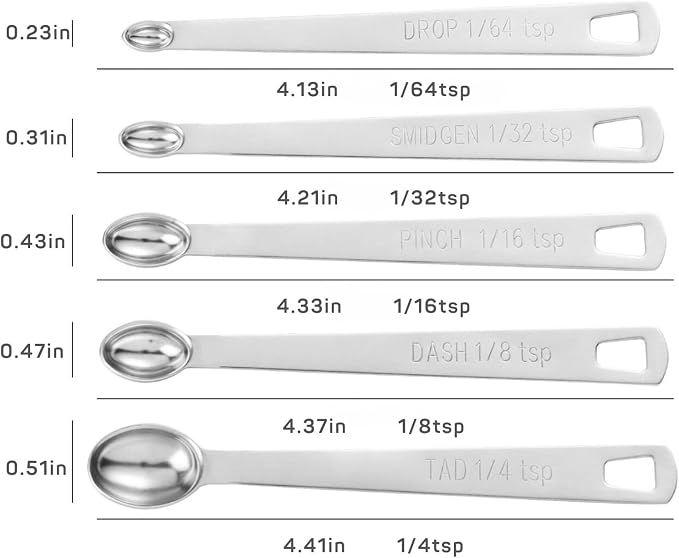 11PCS Measuring Spoons Set Stainless 1 tbsp, 1/2 tbsp, and 1-1/16tsp Steel - Image 8