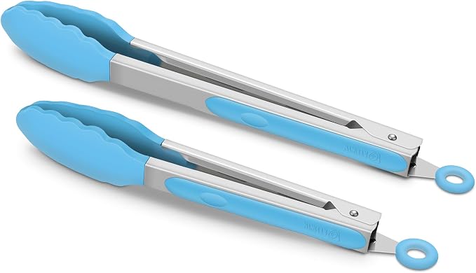 2 Pack Silicone Kitchen Tongs – 9" & 12" Set, Heat Resistant up to 500°F by ALLWIN-HOUSEWARE