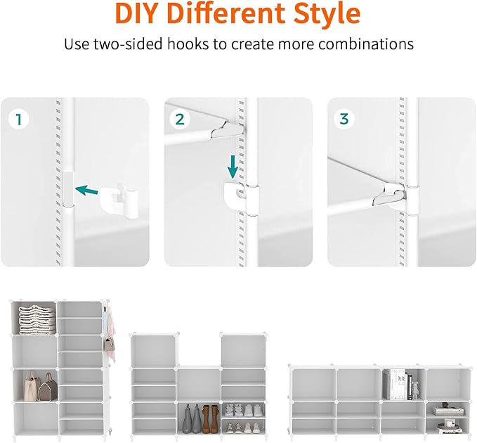 AWTATOS Closet Organizer 8 Cube Storage Shelves Closet Clothes Organizers and - Image 7