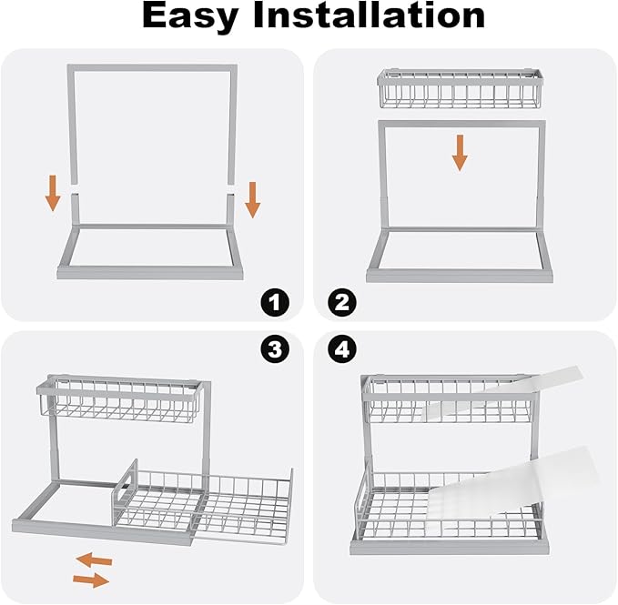 REALINN Under Sink Organizer, Pull Out Cabinet Organizer 2 Tier Slide Out Sink - Image 6
