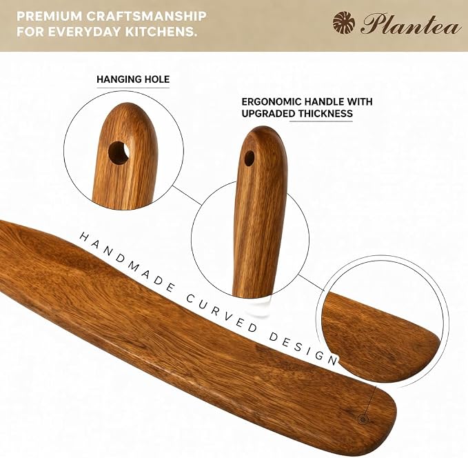 2 pcs Skinny Spurtle for Sourdough Starter, Reaching Bottom of Jar Wooden - Image 5