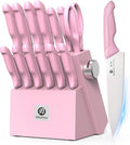 imarku Knife Set with Block, Sharp Knife Set with Built-in Sharpener, Japanese by imarku