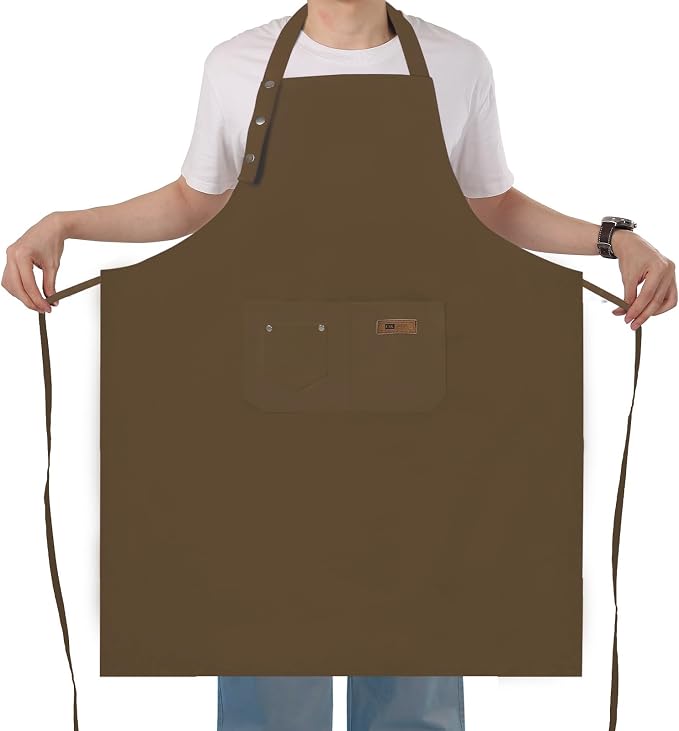 Yuubin Extra Large Aprons for Men Adjustable Button Apron by Unknown