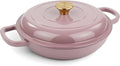 Vintage Style 3 Quart Enameled Cast Iron Braiser, Non Stick Enameled Cast Iron by Unknown