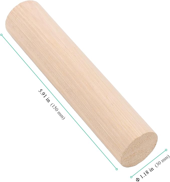 Wooden Rolling Pin Set, 6 x 1.2 Inch Mini Dough Rollers - Image 2
