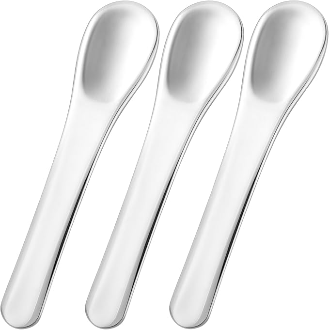 Pndeyo 3pcs Mini Stainless Steel Makeup Spatula, Reusable Cosmetic Cream by Pndeyo
