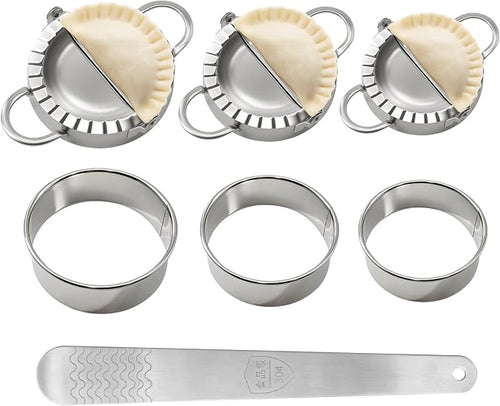 3-in-1 Stainless Steel Dumpling & Empanada Maker Set | Professional Press Mold by Unknown