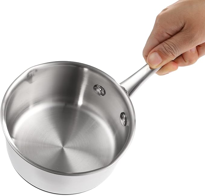 DEAYOU 18/10 Stainless Steel Butter Warmer Measuring Pan, 0.5-Quart Milk Warmer - Image 3