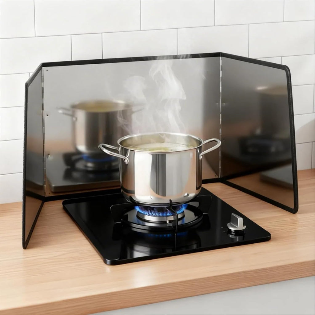 3 Sided Splatter Guard Stainless Steel Foldable Grease Splatter Screen