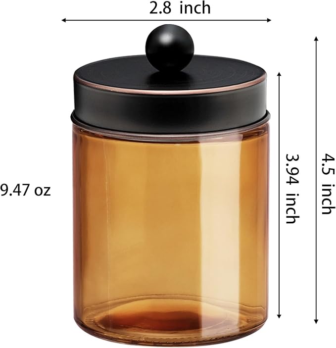 3 Pack Apothecary Jar Canisters Bathroom Vanity Organizer - Image 7