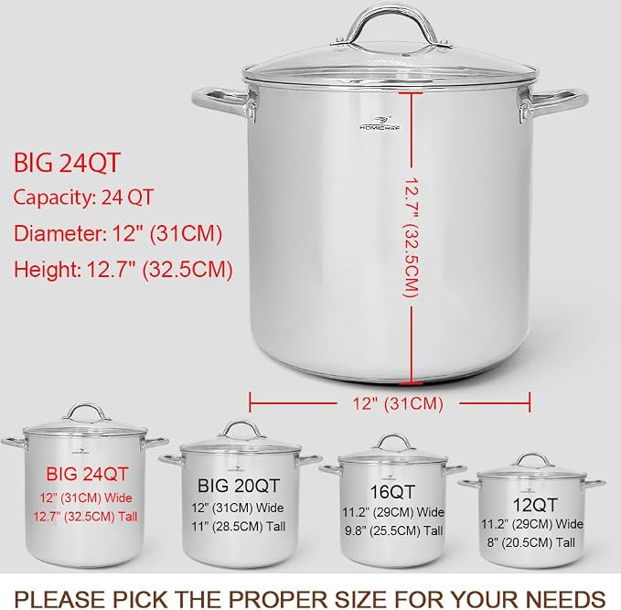 HOMICHEF LARGE STOCK POT 24 Quart - Image 4